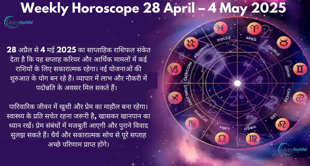Weekly Horoscope 28 April to 4 May 2025